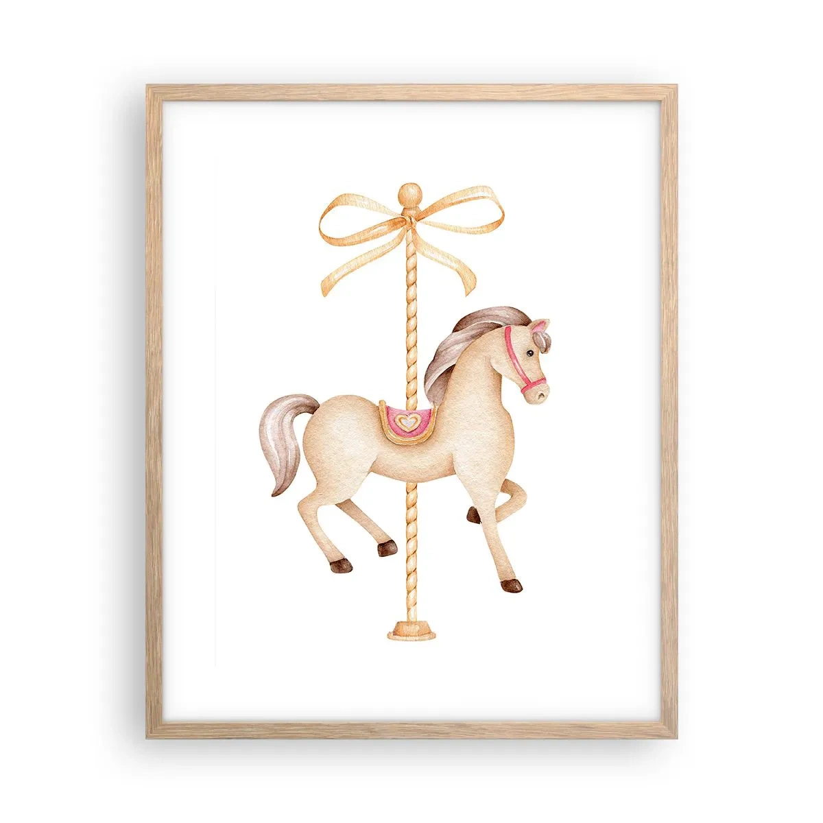 Poster in light oak frame - Graceful Trot - 40x50 cm