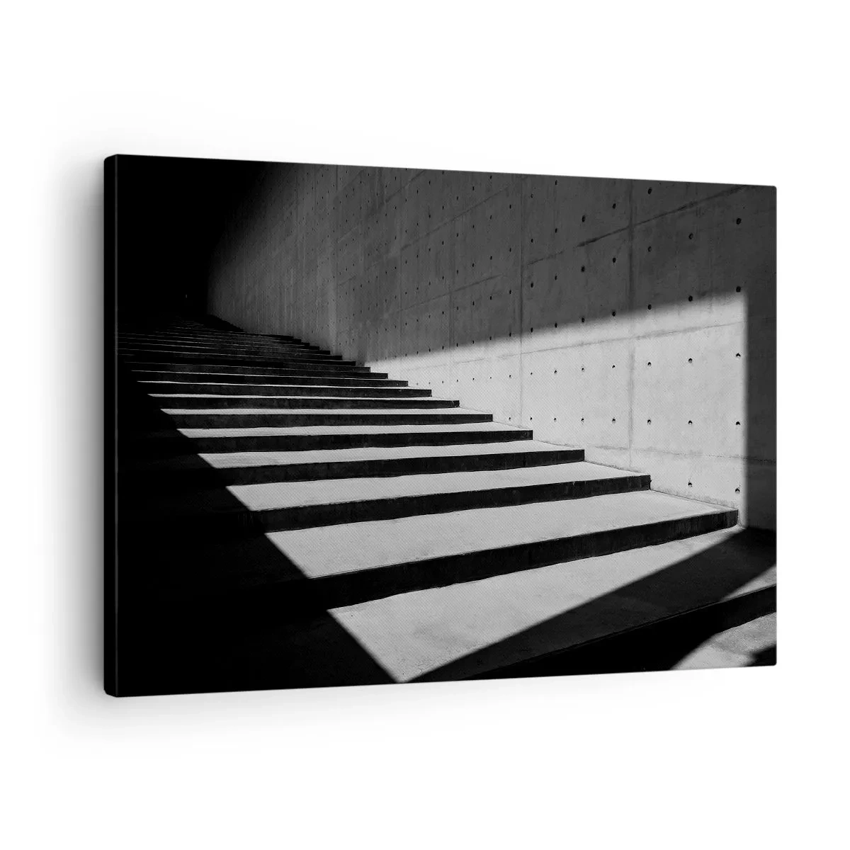 Canvas picture - Stairs in a minimalist style in black and white - 70x50cm - Raw Beauty of Modernism - Modern wall decoration for the living room and bedroom ARTTOR