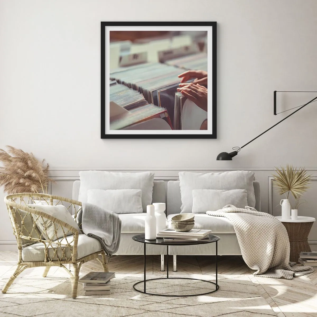 Poster in black frame - In Search of Good Vibes - 30x30 cm