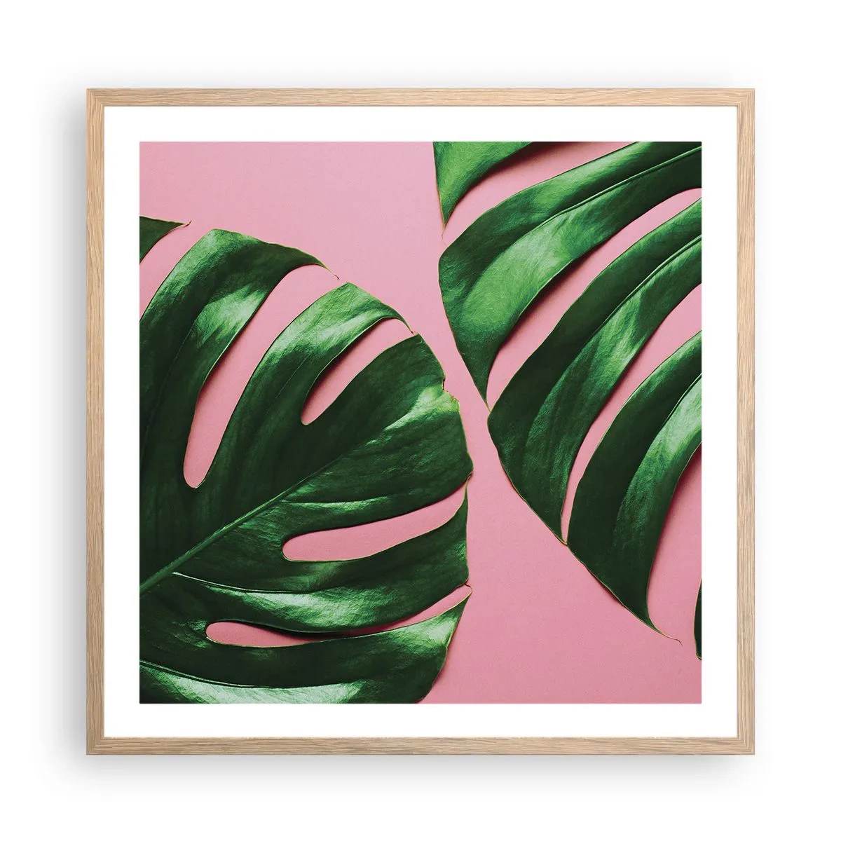 Poster in light oak frame - Green Rendezvous - 60x60 cm