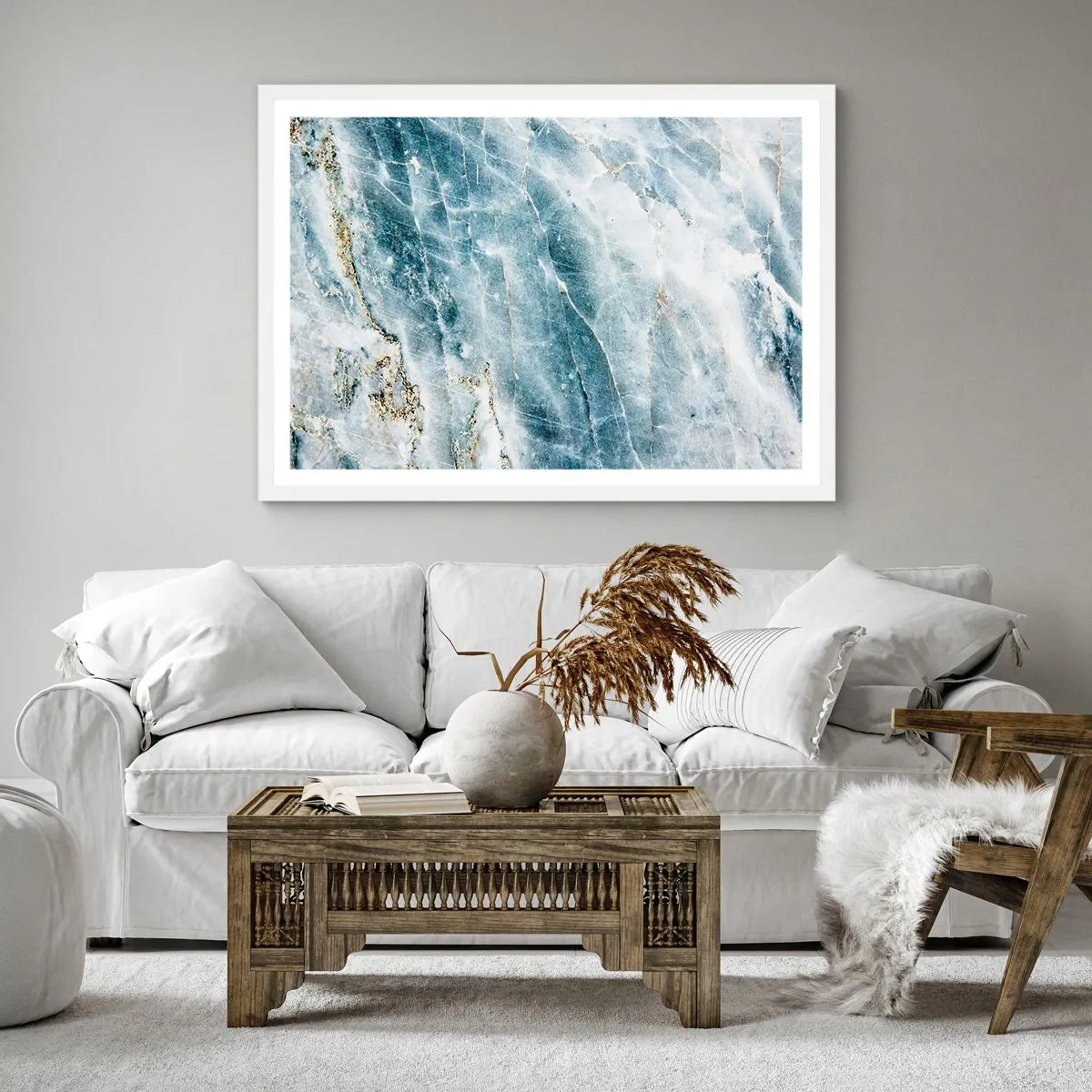 Poster in white frmae - Icy World - 40x40 cm