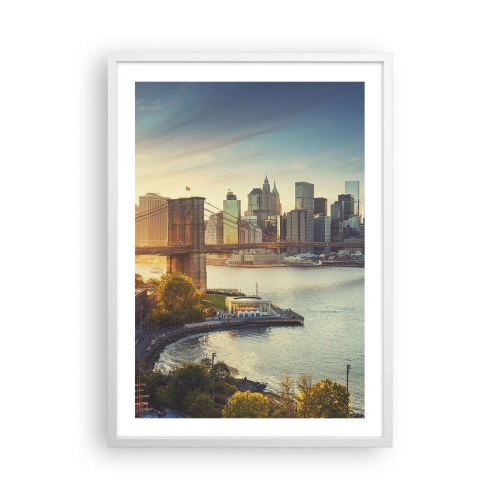 Poster in white frmae - Big City Dawn - 50x70 cm