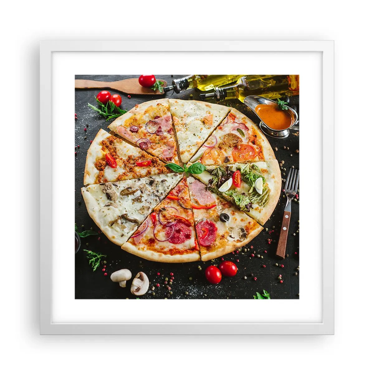Poster in white frmae - Range of Flavours - 40x40 cm