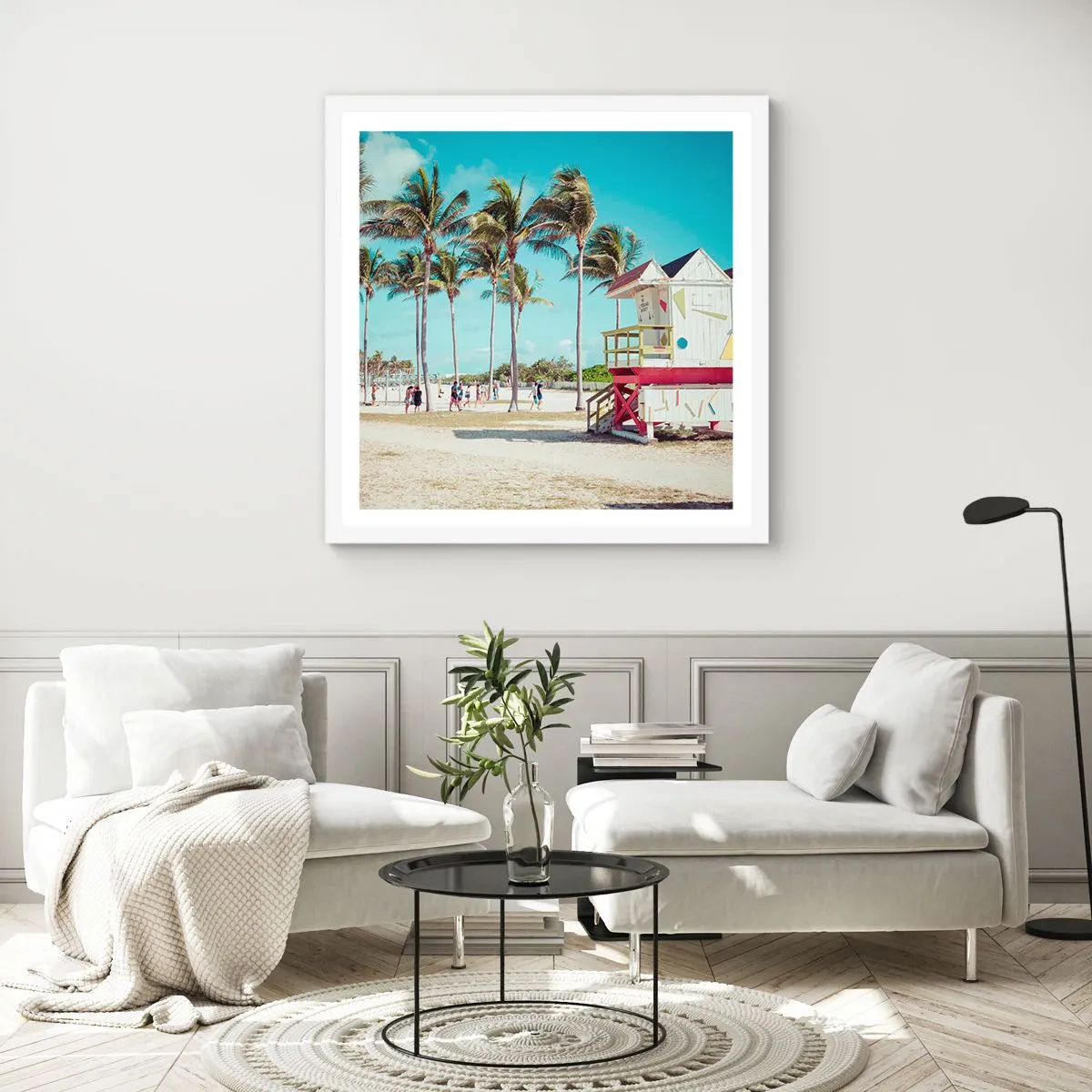 Poster in white frmae - Beautiful Day before You - 60x60 cm