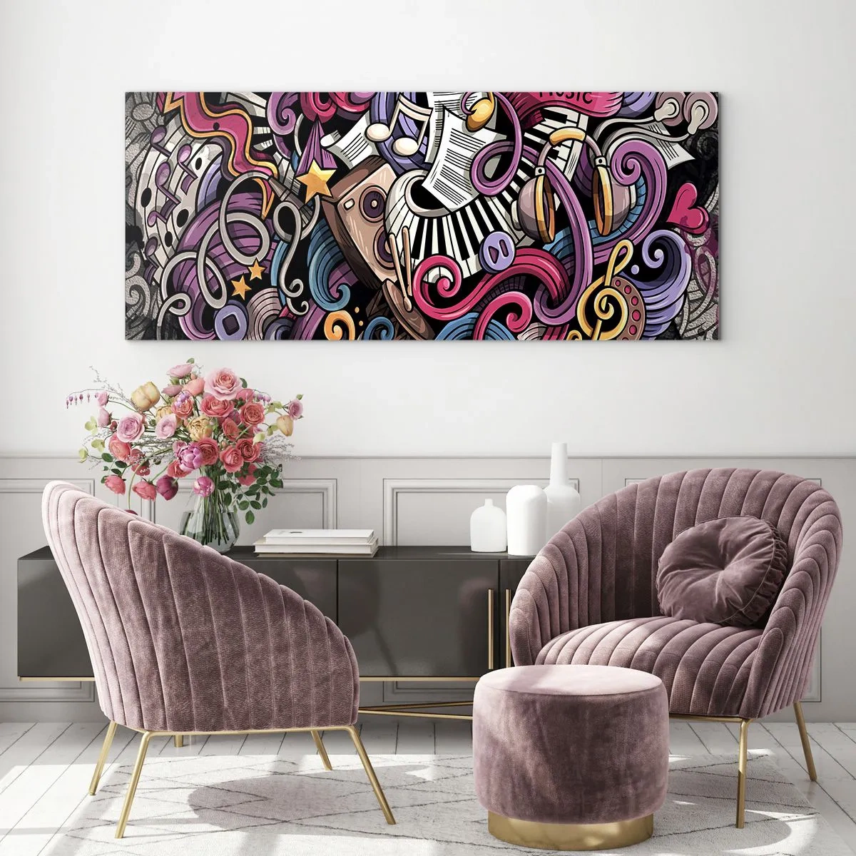 Glass picture - Complicated Melody - 100x40 cm