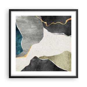 Poster in black frame - Mosaic Composition with a Gold Thread - 50x50 cm