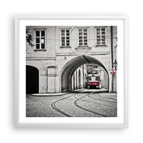 Poster in white frmae - Through City Labirynth - 50x50 cm