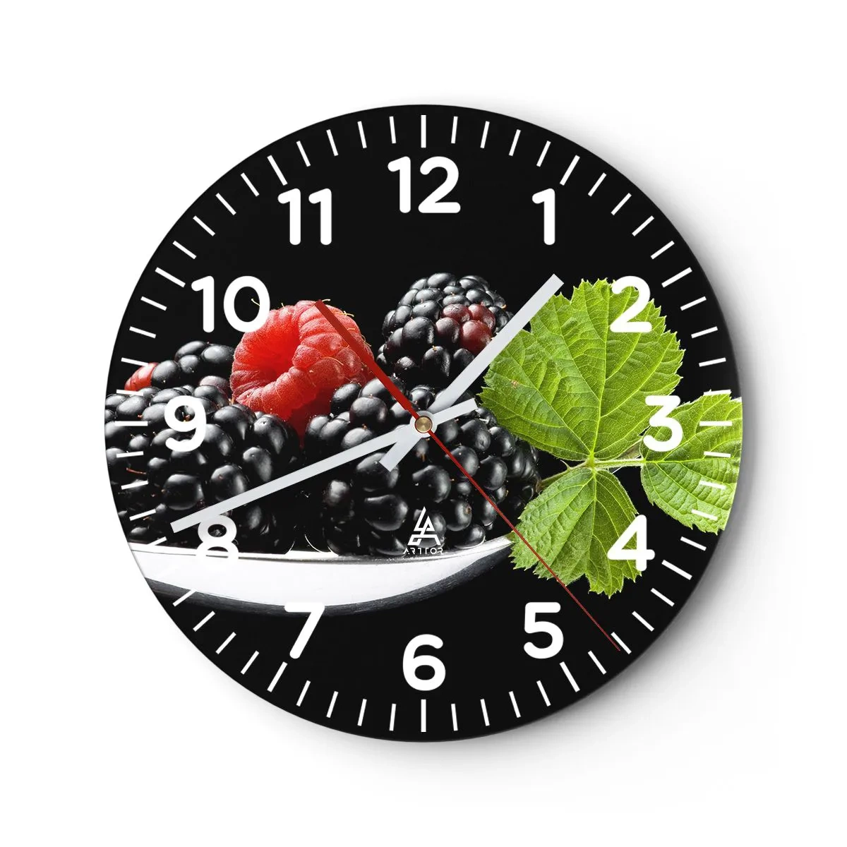 Wall clock - Clock on glass - Taste of Freshness - 40x40 cm