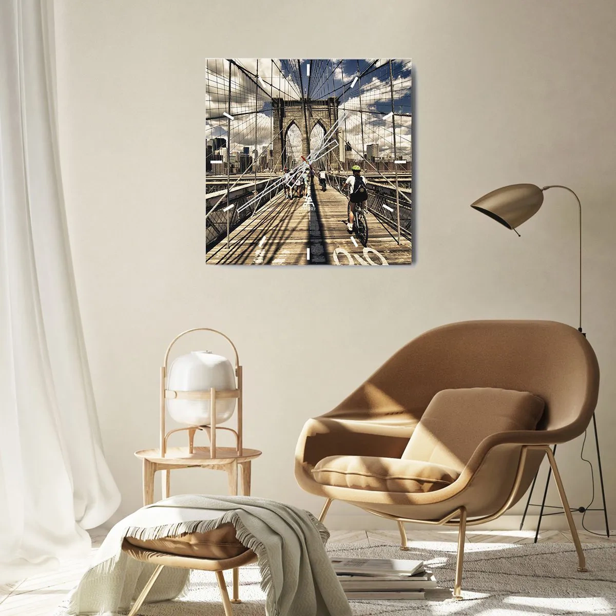 Wall clock - Clock on glass - Straight to the Heart of the City - 40x40 cm