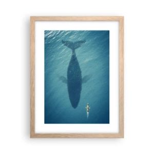 Poster in light oak frame - Meeting at the Ocean - 30x40 cm