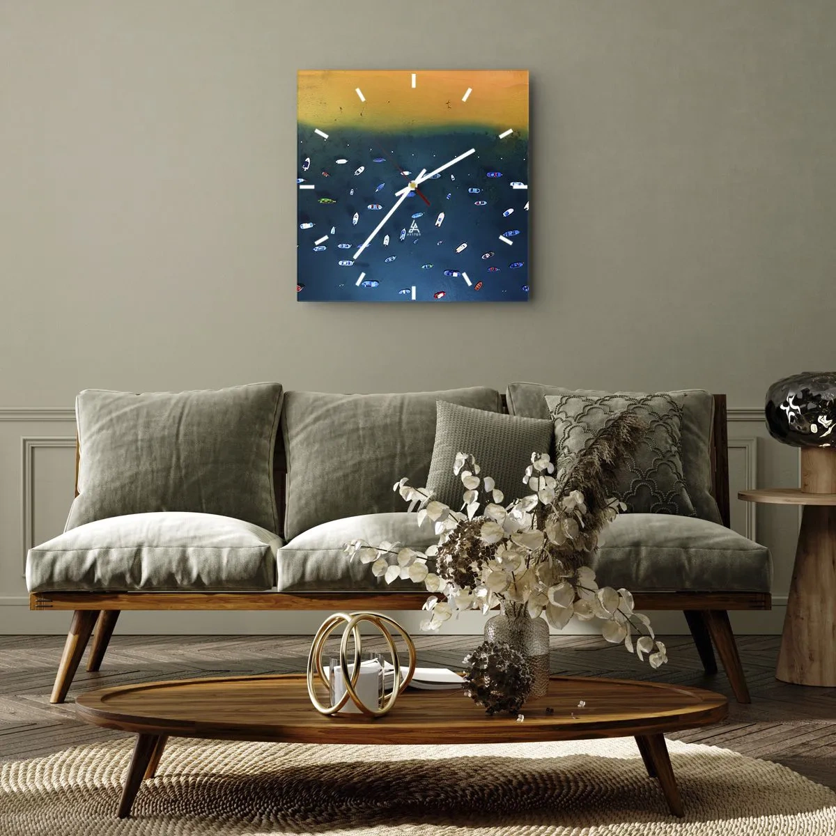 Wall clock - Clock on glass - Holiday Game - 30x30 cm