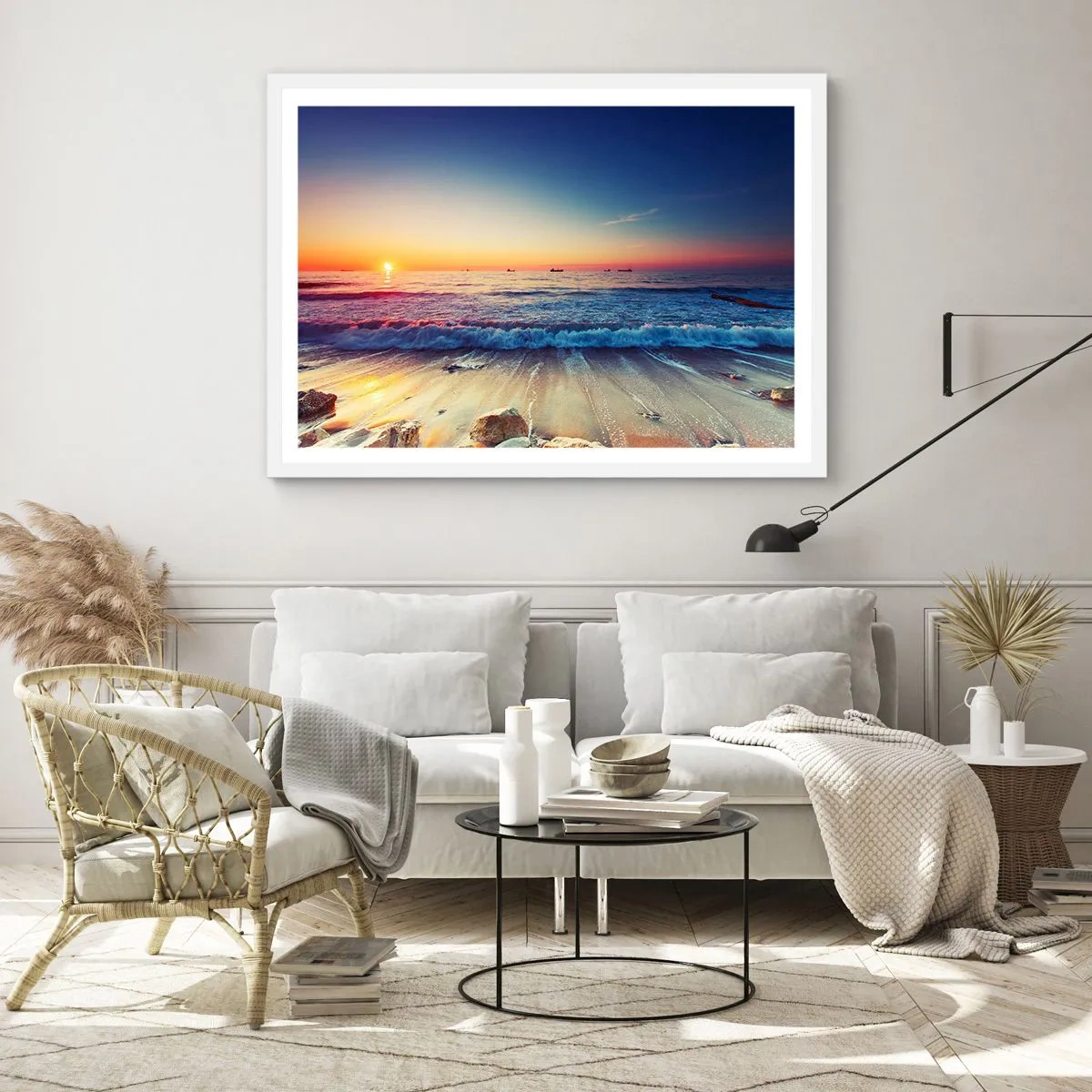 Poster in white frmae - What Is behind the Horizon? - 40x30 cm
