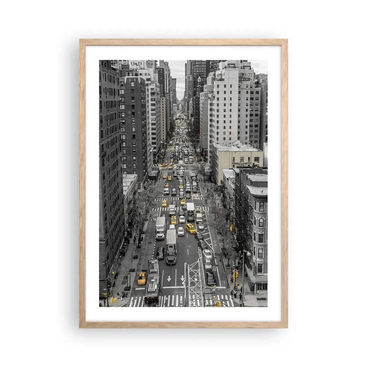 Poster in light oak frame - New York Life - 50x70 cm