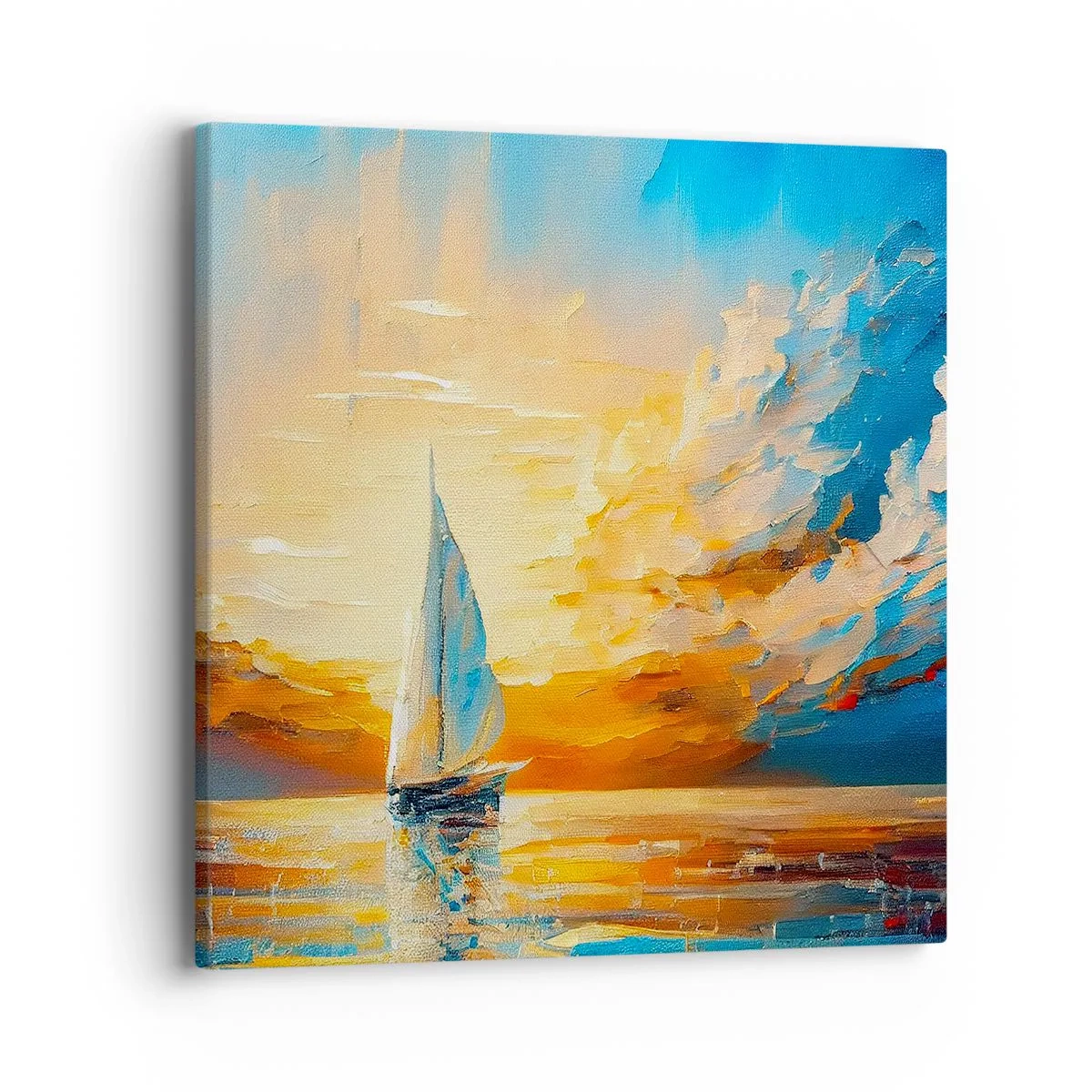 Canvas picture - Sailing in Gold - 40x40 cm