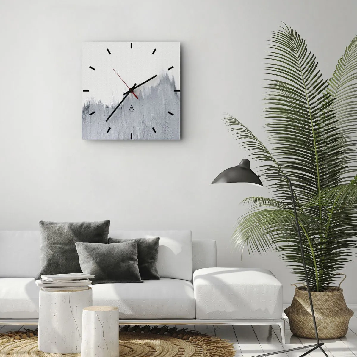 Wall clock - Clock on glass - Mysterious Writing - 30x30 cm