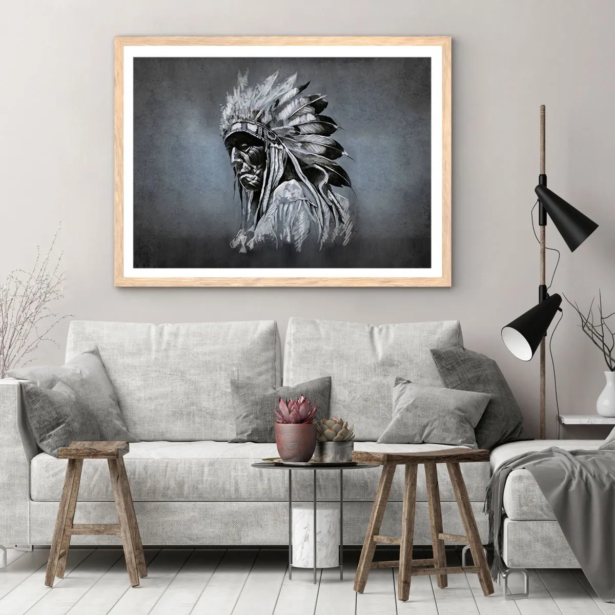 Poster in light oak frame - Return to the Roots - 50x40 cm