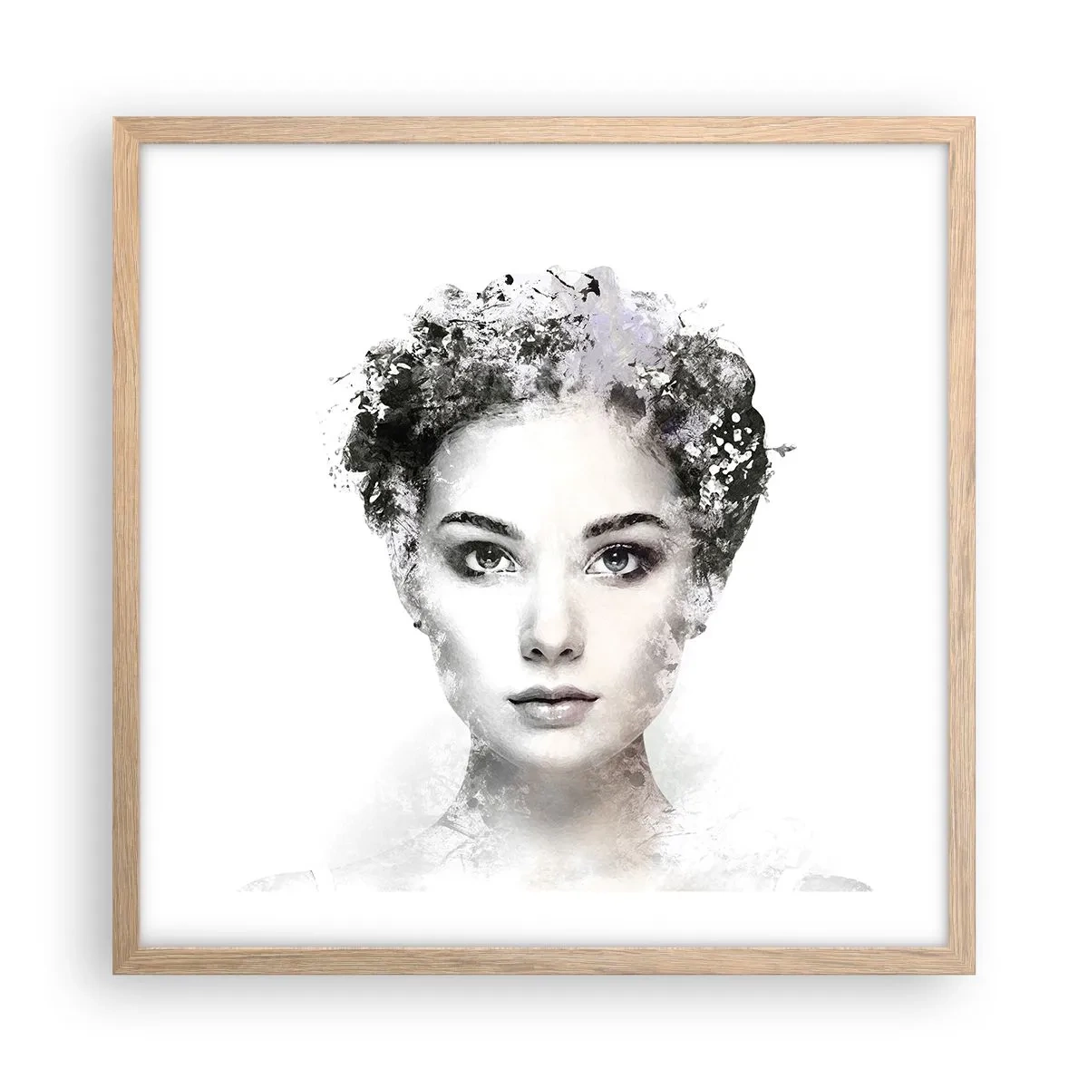 Poster in light oak frame - Extremely Stylish Portrait - 50x50 cm