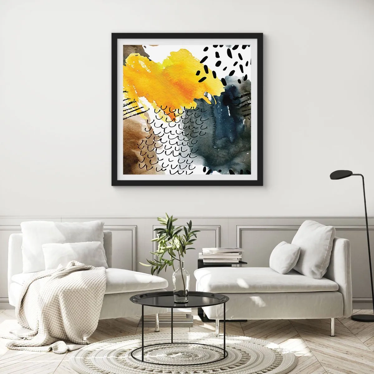 Poster in black frame - Meeting of Elements - 40x40 cm