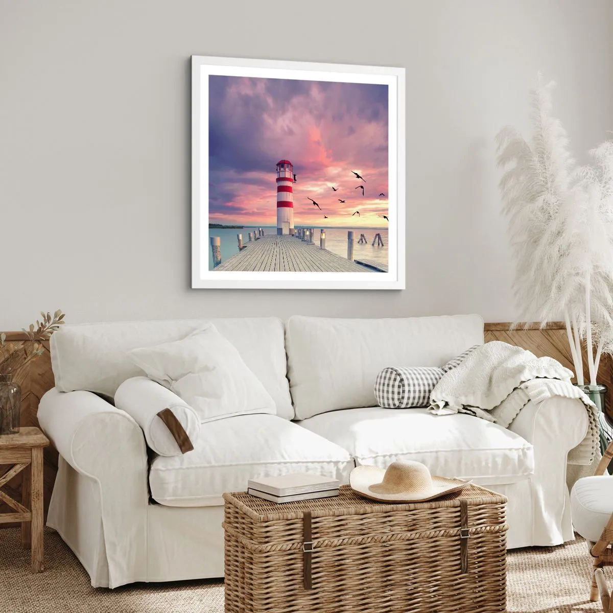 Poster in white frmae - Time for Port - 60x60 cm