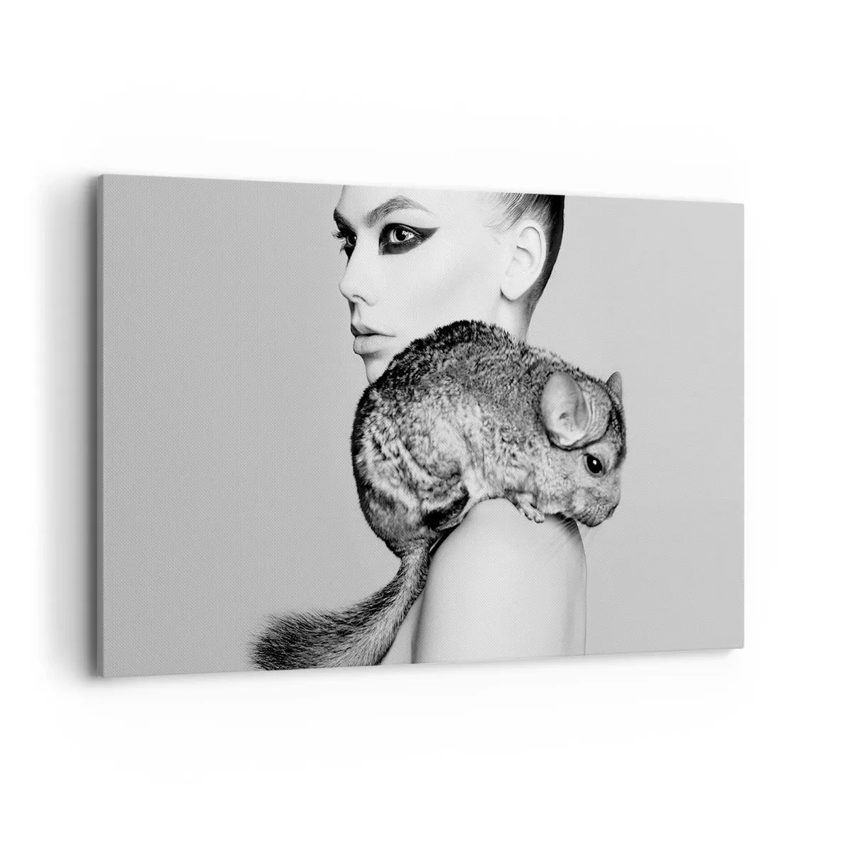 Canvas picture - Lady with a Chinchilla - 120x80 cm