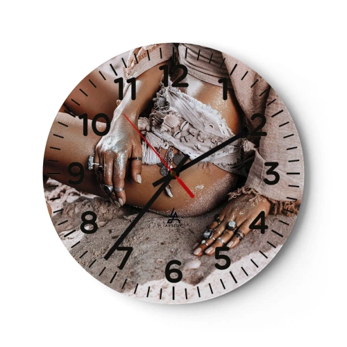 Wall clock - Clock on glass - Thrown Out by the Waves - 30x30 cm
