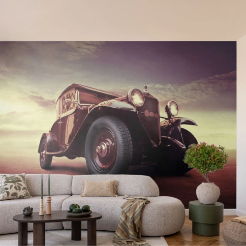 Self-Adhesive Photo Wallpaper Deluxe Sticker - Let's Drive to the Past - Automotive, Retro car, Vintage - 500x350 cm