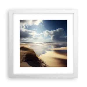 Poster in white frmae - Beach, Wild Beach - 30x30 cm