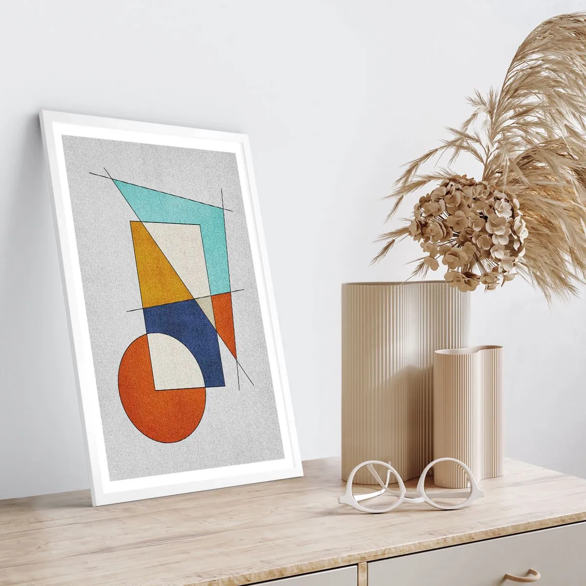 Poster in white frmae - Abstract: Modernist Fun - 50x70 cm