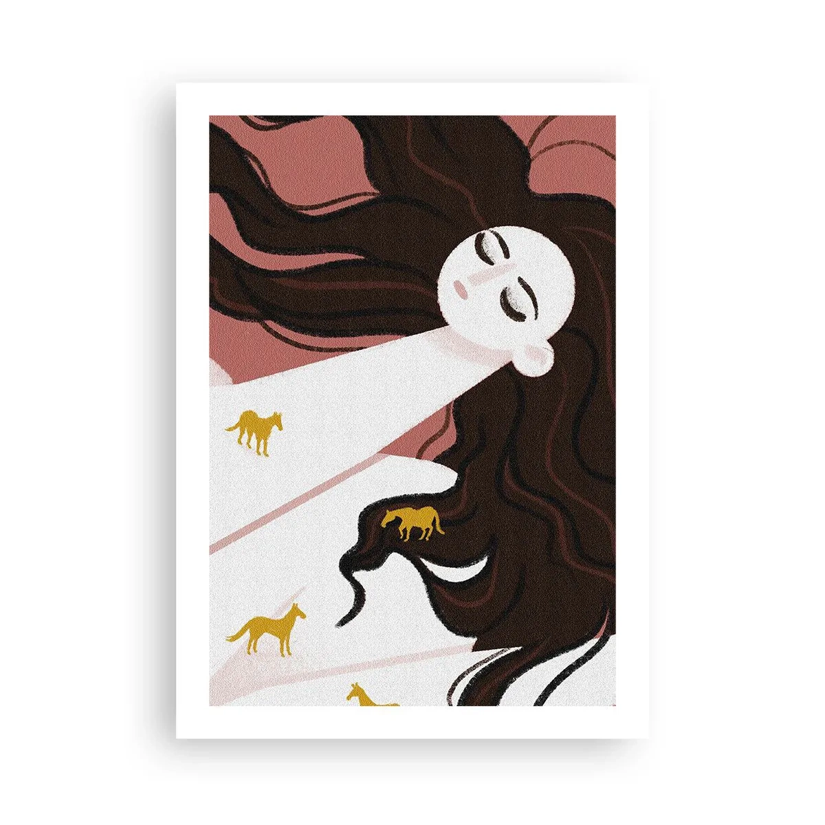Poster - Dream of a Golden Horse - 50x70 cm