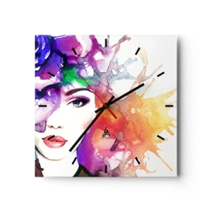 Wall clock - Clock on glass - With Head in the Clouds - 30x30 cm