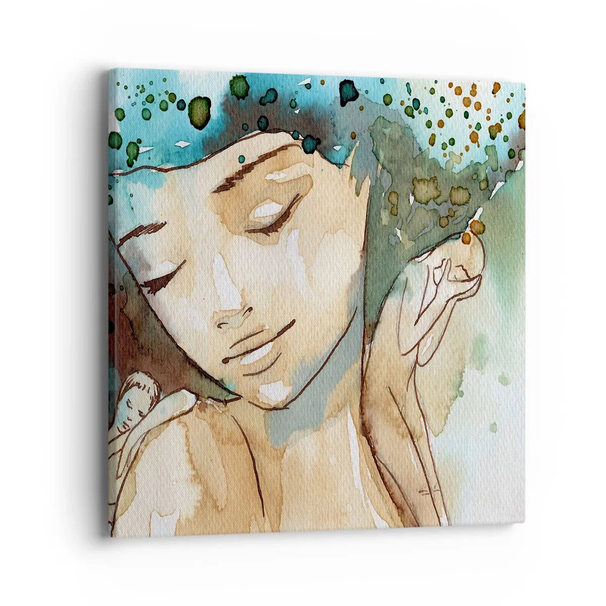 Canvas picture - Lady in Blue - 40x40 cm