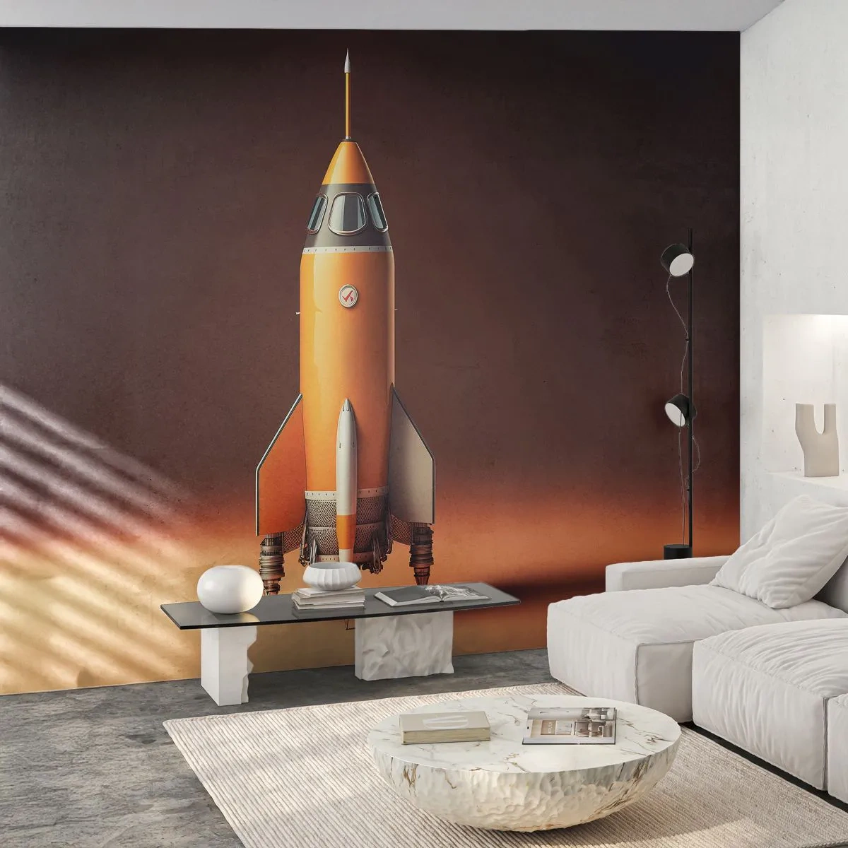 Photo Wallpaper Standard Eco - It Starts with a Dream - A space rocket, Pencil, Science - 350x256 cm