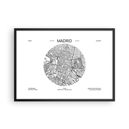 Poster in black frame - Anatomy of Madrid - 70x50 cm