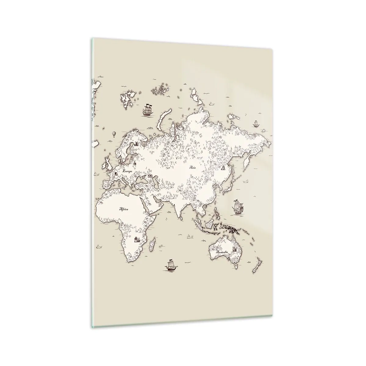 Glass picture - Travel Round the World - 50x70 cm