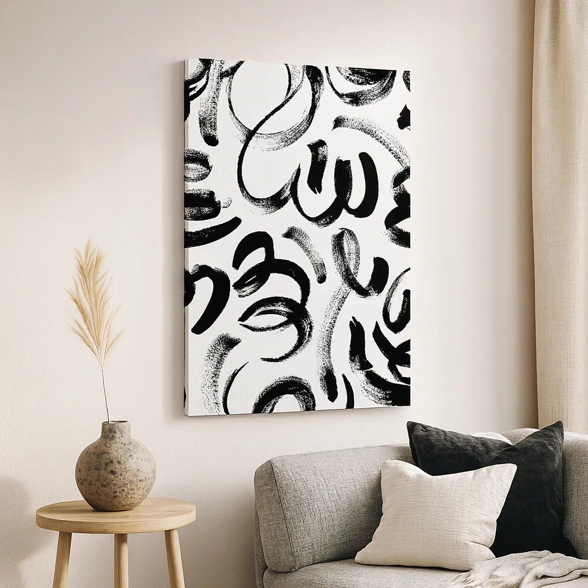 Canvas picture - Black on White - 50x70 cm