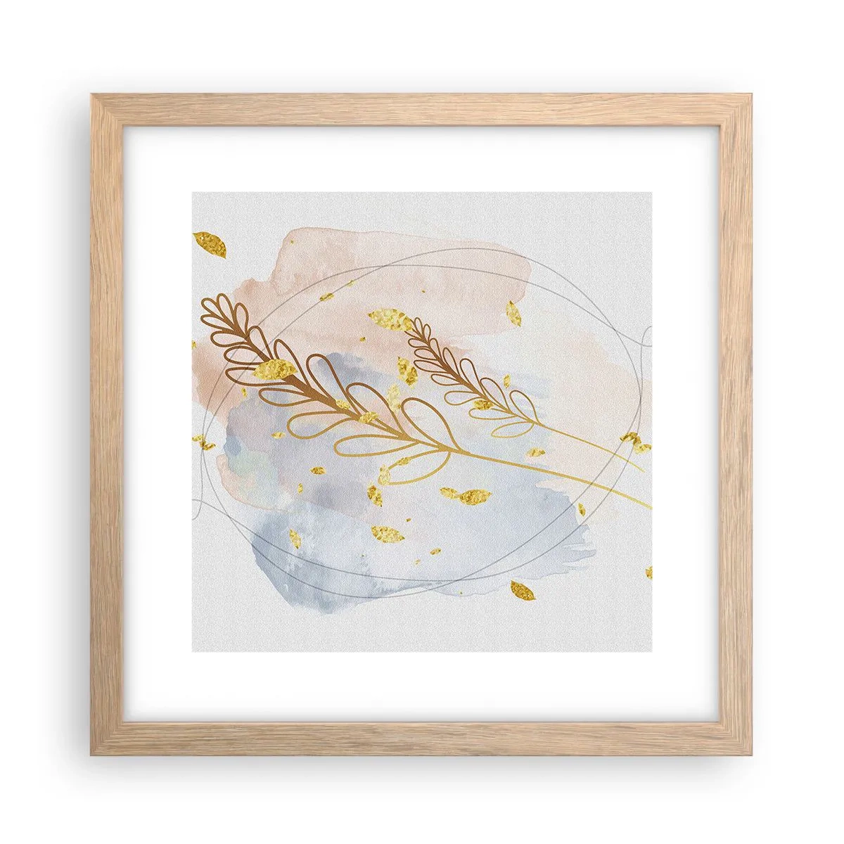 Poster in light oak frame - Golden Blast - 30x30 cm