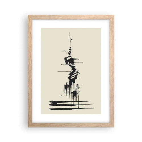 Poster in light oak frame - Hasty Abstract - 30x40 cm