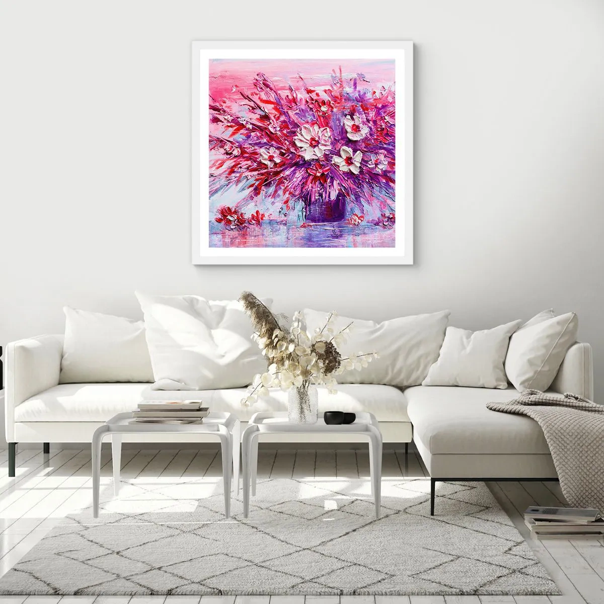 Poster in white frmae - Innocence and Passion - 60x60 cm