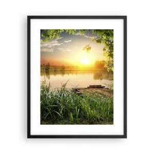 Poster in black frame - Landscape in a Green Frame - 40x50 cm