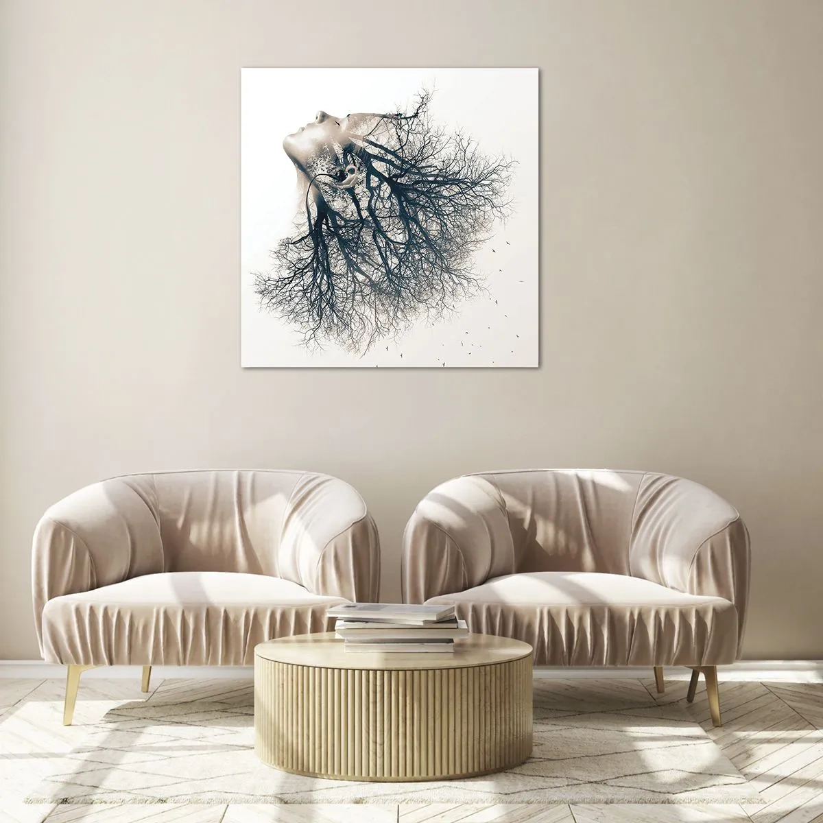 Glass picture - Listening to the Whisper of the Trees - 40x40 cm