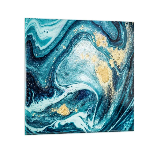 Glass picture - Blue Whirl - 30x30 cm