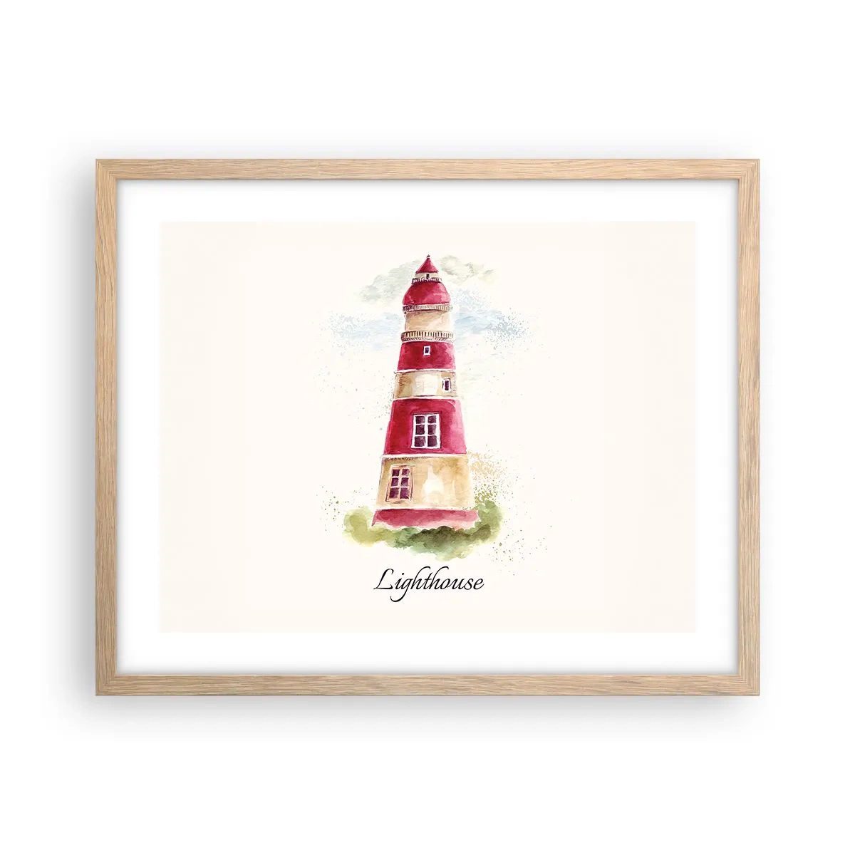 Poster in light oak frame - Around It the Weather Is Always Nice - 50x40 cm