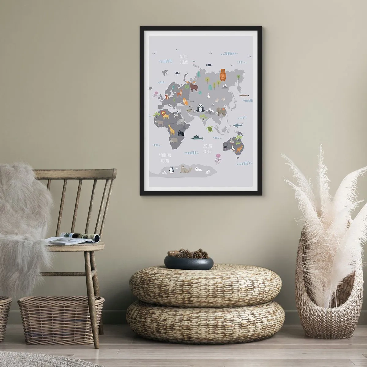 Poster in black frame - Tell Me Where You Are From - 70x100 cm