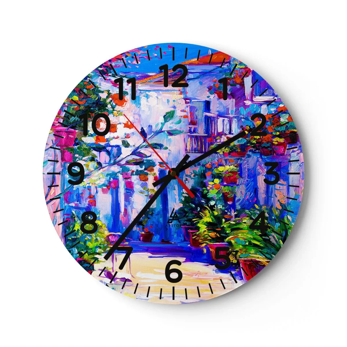 Wall clock - Clock on glass - Impression - Italian Alley - 40x40 cm