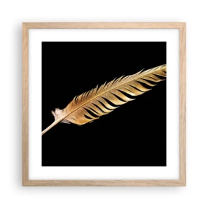 Poster in light oak frame - High-Class Feather - 40x40 cm