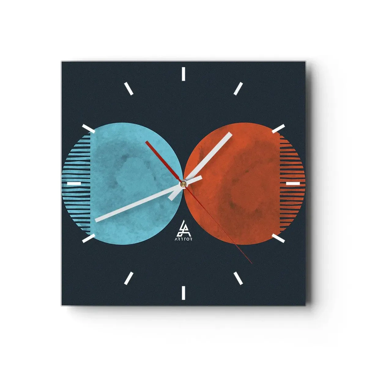 Wall clock - Clock on glass - Only Geometry? - 30x30 cm
