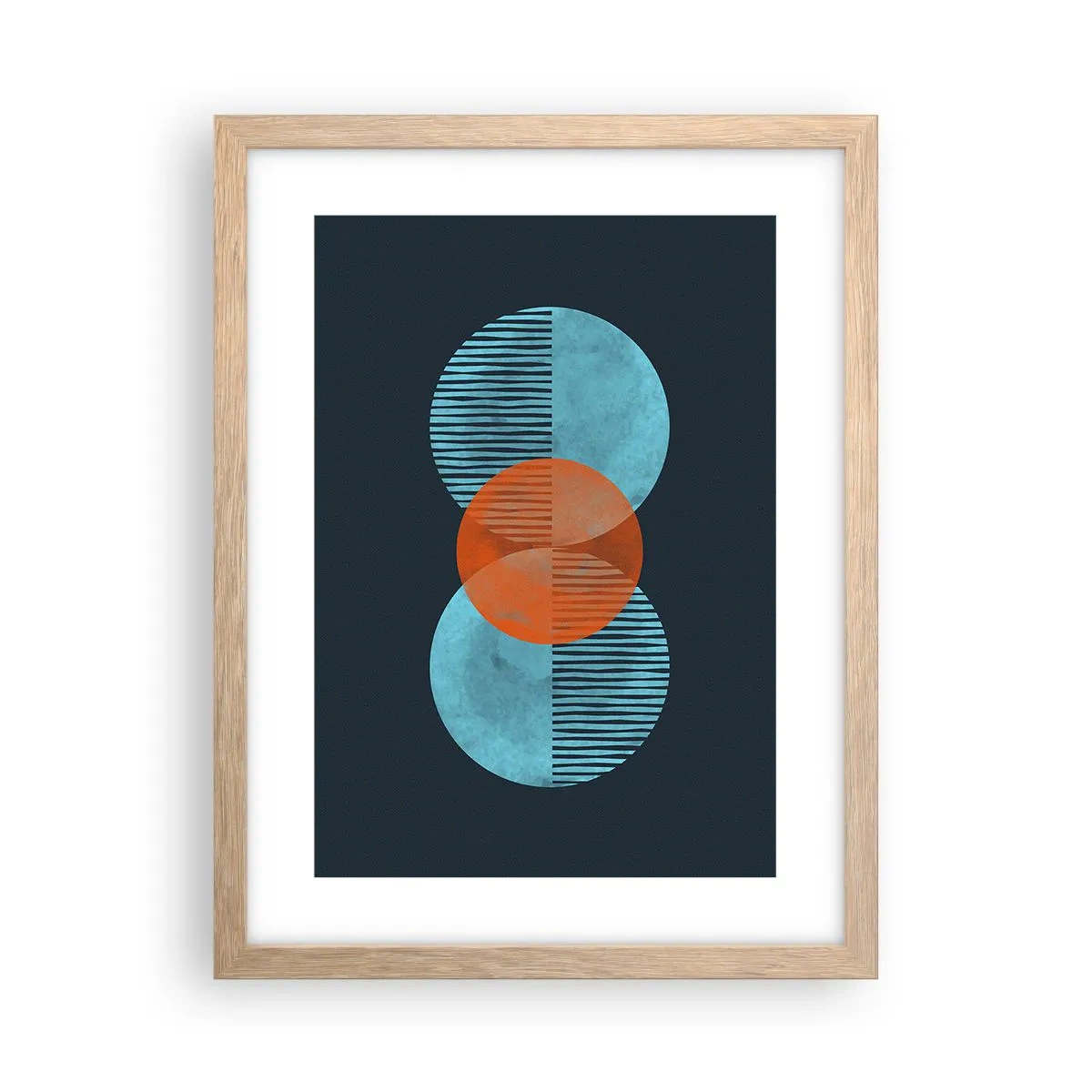 Poster in light oak frame - Symmetrical Composition - 30x40 cm