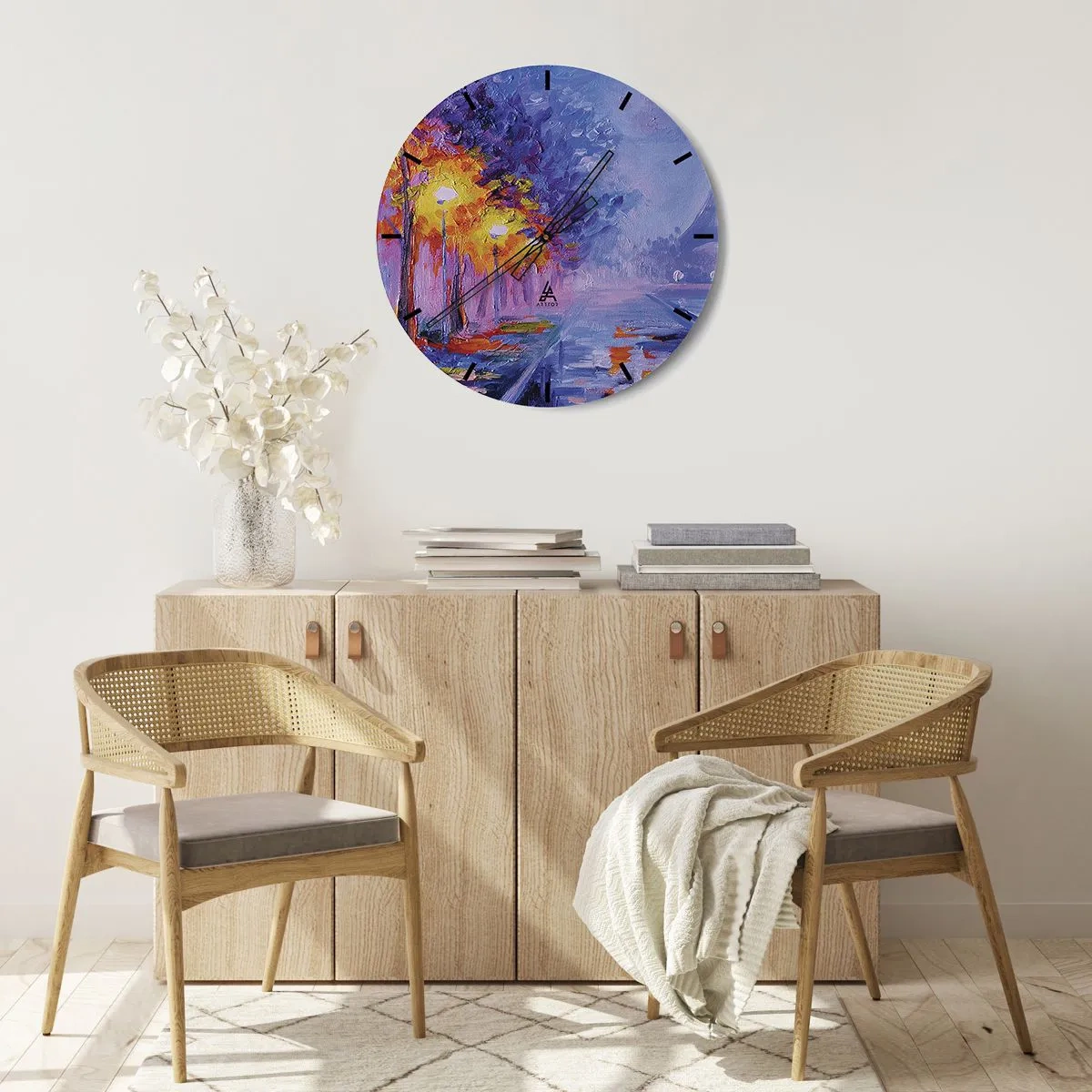 Wall clock - Clock on glass - Dreamed Walk - 40x40 cm