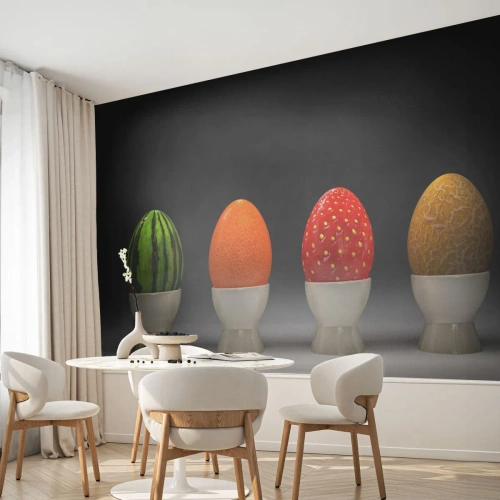 Self-Adhesive Photo Wallpaper Deluxe Sticker - Fruity breakfast - Abstraction, Fruit, Egg - 100x70 cm