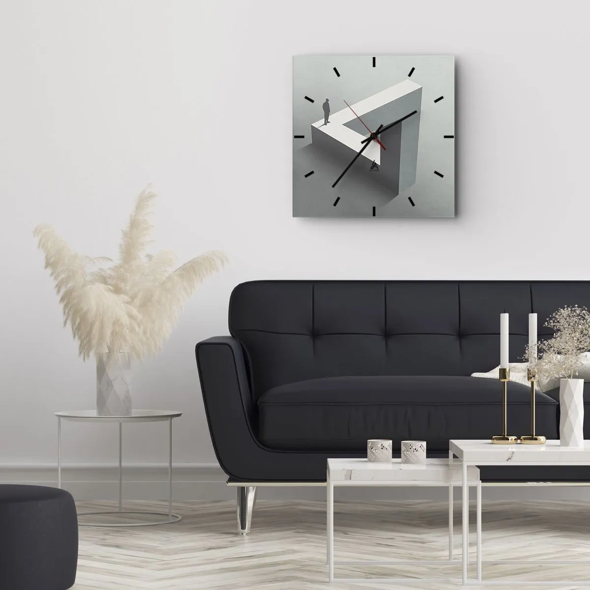 Wall clock - Clock on glass - And Yet It Is Possible - 40x40 cm